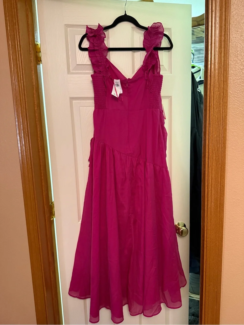 Pink Abercrombie high low wrap style dress NWT size M